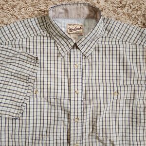 Woolrich‎ Original Outdoor Plaid Men Sz L Short Sleeve Button Up Shirt